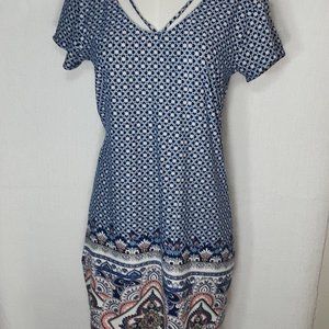 derek Heart blue dress womens L spandex straps